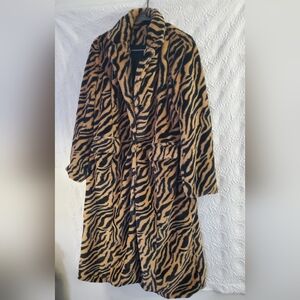 TIGER stripped Shurpa Super Soft Coat, Dress Coat Lg New